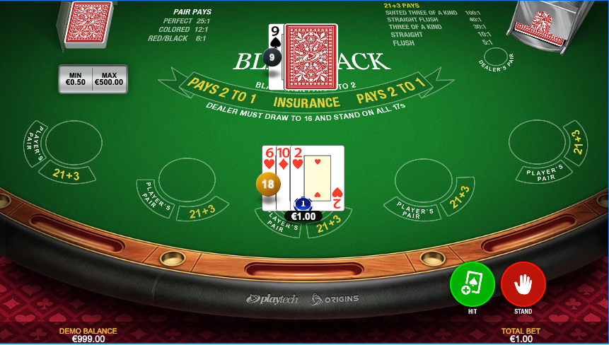 Screenshot of Premium Blackjack second deal